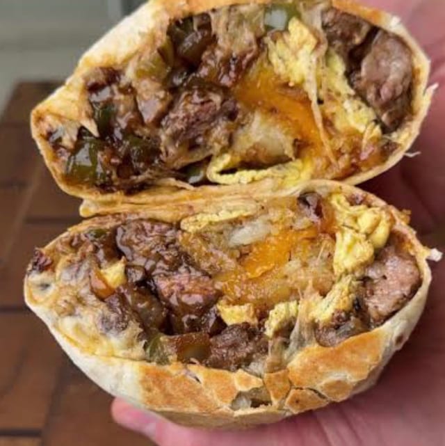 Steak Breakfast Burrito .